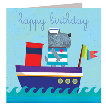 Happy Birthday Dog Boat Card, 2 of 5
