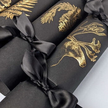 Black And Gold Luxury Handmade Christmas Crackers, 6 of 7