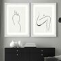 Abstract Line Drawing Print Set Of Two, thumbnail 1 of 5