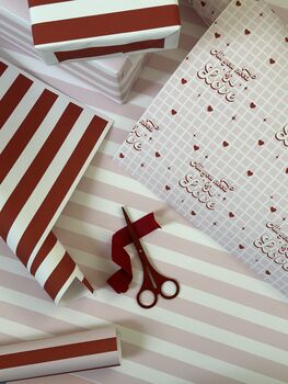 Striped Valentine's Day Wrapping Paper, 3 of 4