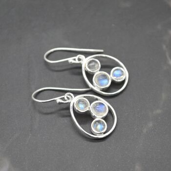 Rainbow Moonstone Earrings: Gold Or Silver Drop, 8 of 12