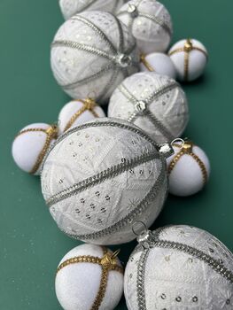 Handmade Up Cycled Snow Queen Bauble, 6 of 6