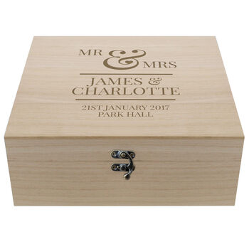 Personalised Mr And Mrs Keepsake Box, 2 of 8