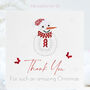 Thank You For Christmas Snowman Butterfly Card, thumbnail 1 of 12
