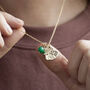 Gold Or Silver Heart Initial Necklace + Birthstone, thumbnail 1 of 6
