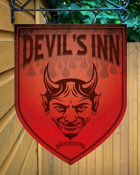 Devils Inn Personalised Home Pub Sign Man Cave Sign, 3 of 9