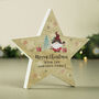 Personalised Gonk Christmas Wooden Star Ornament, thumbnail 1 of 3