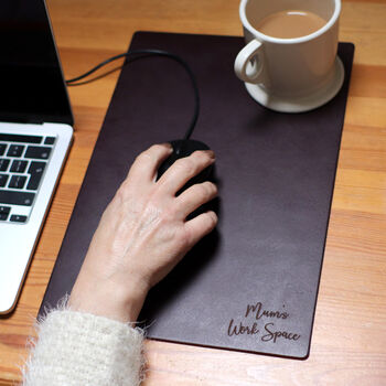 Recycled Vintage Leather Personalised Mouse Pad, 4 of 12