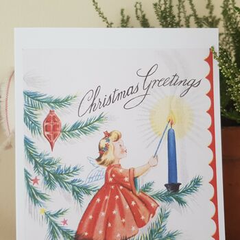 Vintage Style Hand Printed Christmas Card, 7 of 8