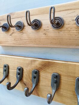 Reclaimed Wooden Key Holder With Simple Or Spiral Hooks, 2 of 4