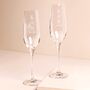 Set Of Two Personalised Initial Champagne Glasses, thumbnail 3 of 3