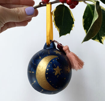 Celestial Hand Painted Ceramic Bauble, 2 of 9