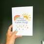 Silver Lining Rainbow Thinking Of You Card, thumbnail 2 of 5