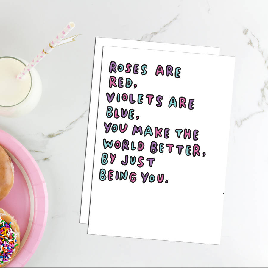 Roses Are Red Sweet Poem Card By Veronica Dearly ...
