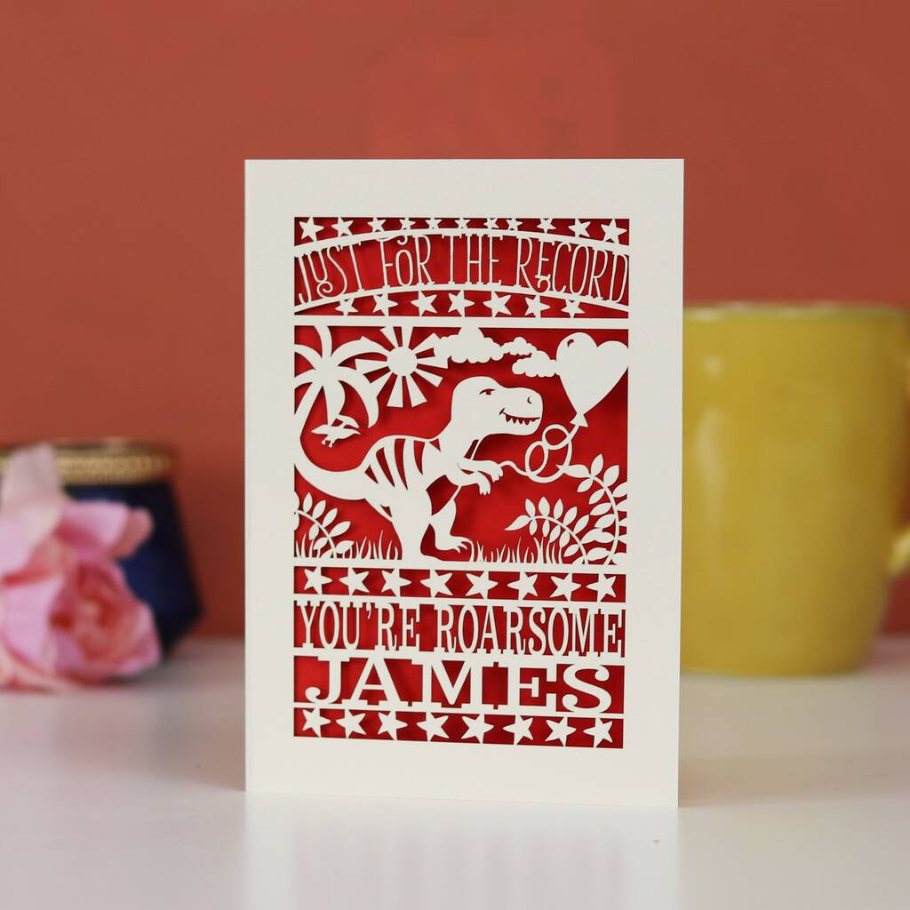 You're Roarsome Valentine's Papercut Card, 1 of 6