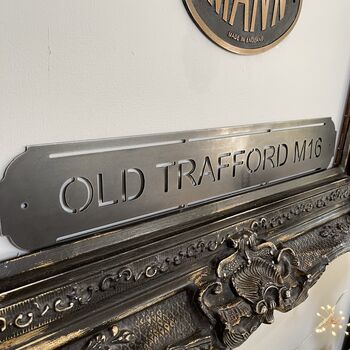 Old Trafford Metal Football Street Sign – Designed And Made In Britain, 3 of 11