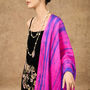 100% Mulberry Silk Scarf, Fuchsia Purple And Blue In Gift Box, thumbnail 2 of 11