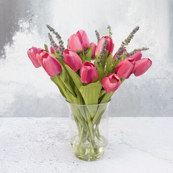 Everlasting Mid Pink Tulip Bouquet In Vase, 6 of 7