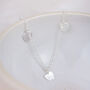 Sterling Silver Three Heart Charm Necklace, thumbnail 1 of 4