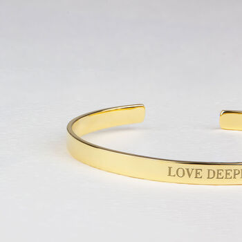 Personalised Cuff Bangle 18 K Gold Plated Solid Silver, 6 of 6