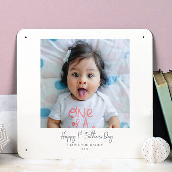 Personalised First Fathers Day Photo Print On Metal, 3 of 6