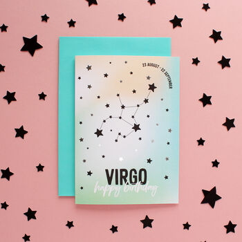 Virgo Star Sign Constellation Birthday Card, 4 of 7