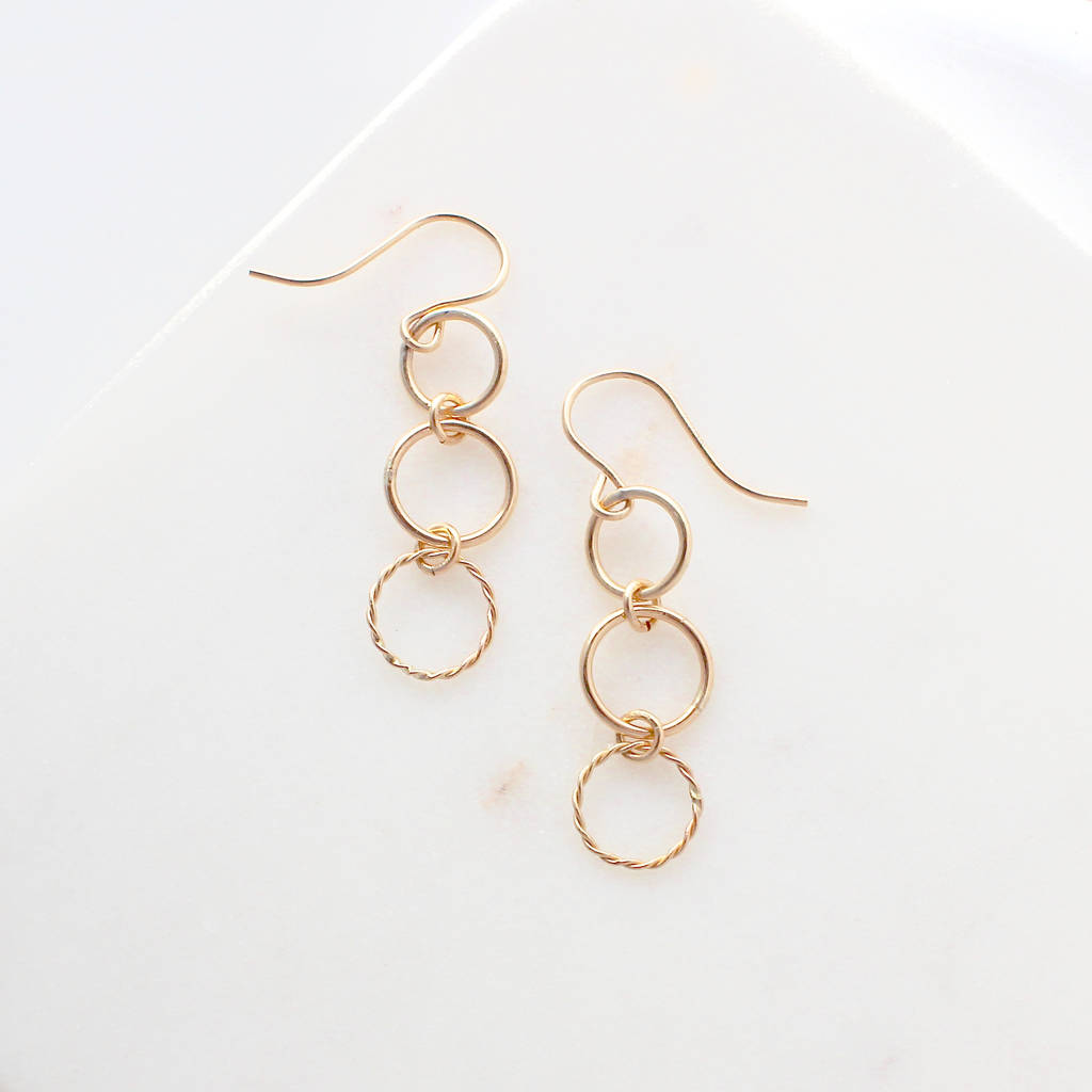 Gold Triple Circle Earrings By A Box For My Treasure ...