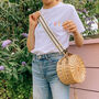 Basket Bag With Personalised Striped Strap, thumbnail 3 of 3