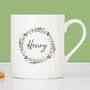Christmas Wreath Personalised China Mug, thumbnail 3 of 7