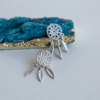 Dreamcatcher Sterling Silver Earrings In A Gift Box, 4 of 9