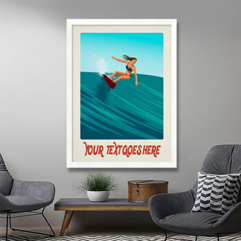 Personalised Female Surfer Poster, 2 of 6