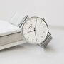 Men`s Personalised Watch With Silver Mesh Strap, thumbnail 1 of 5