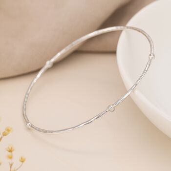 Sterling Silver White Opal Bangle, 3 of 8