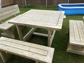 Garden Table And Benches Set, 3 of 11