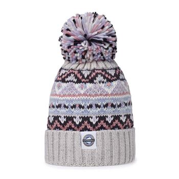 Arctic Fairisle Knit Reflective Super Bobble Hat, 2 of 6