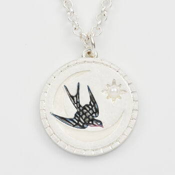 Silver Swallow Spirit Guide Pendant Necklace, 3 of 8