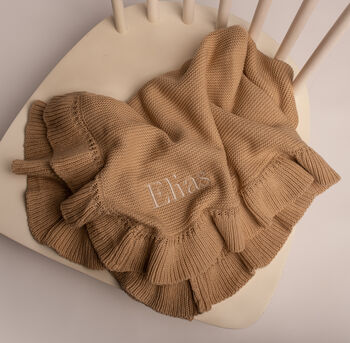 Personalised Timeless Ruffle Baby Blanket, 4 of 12