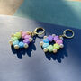 Handmade Pastel Rainbow And Pearl Flower Earrings, thumbnail 2 of 8