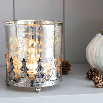 Silver Christmas Tree Tea Light Holder, 2 of 3