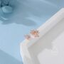 Sterling Silver Asymmetric Hydrangea Flower Bouquet Cz Stud Earrings, thumbnail 5 of 12