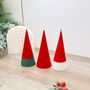 Two Tone Red Christmas Pillar Minimalist Candles, thumbnail 2 of 3