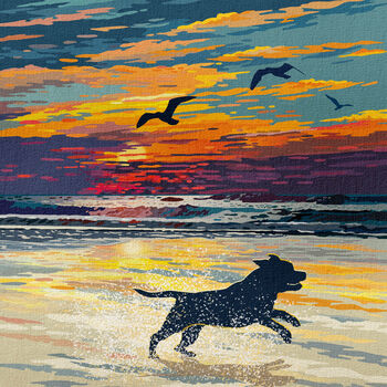 Staffordshire Bull Terrier Limited Edition Beach Sunset Gift Print, 7 of 8
