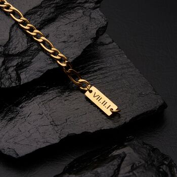 Gold Engravable 5mm Figaro Bracelet, 6 of 10