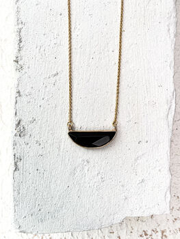 Jade Semi Circle Necklace Real 18k Gold Plated Gift, 6 of 8