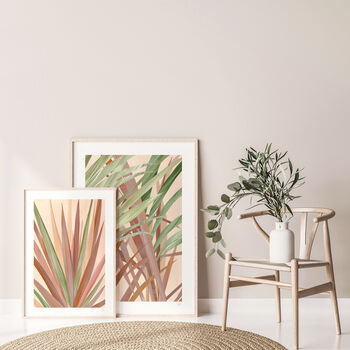 Warm Tone Tropical Leaf Art Print, 3 of 8