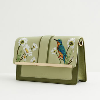 Embroidered Kingfisher Cross Body Bag, 4 of 8