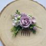 Lilac And White Flower Hair Comb, thumbnail 2 of 6