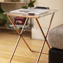 Handcrafted Side Table In Copper With Acrylic Top, thumbnail 1 of 6
