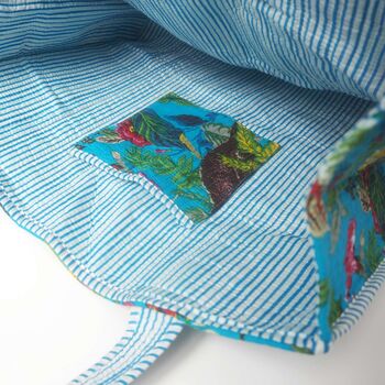 Reversible Monkey Print Quilted Cotton Tote Bag, 4 of 4
