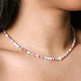 Multicoloured Heishi Daisy Charm Beaded Necklace, thumbnail 1 of 5